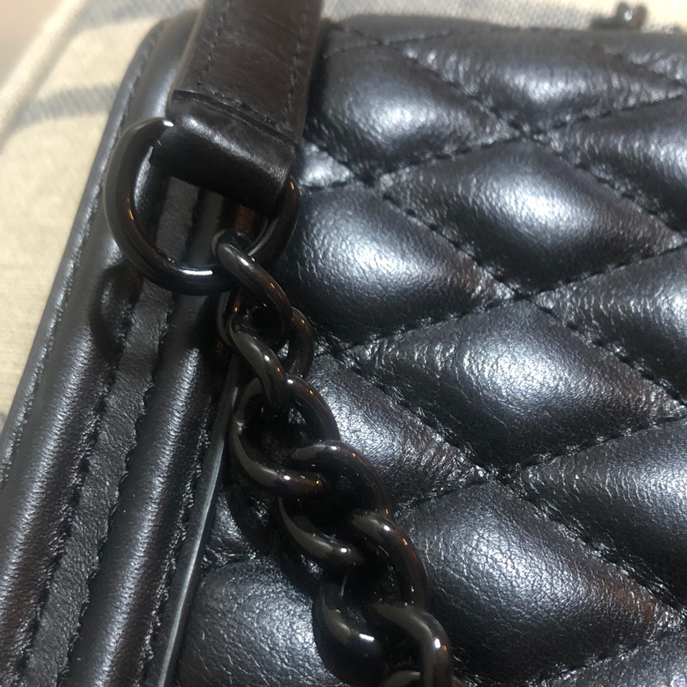 Rebecca Minkoff Black Chevron Quilted Diamond Leather Small Love Crossbody Bag - Picture 7 of 7